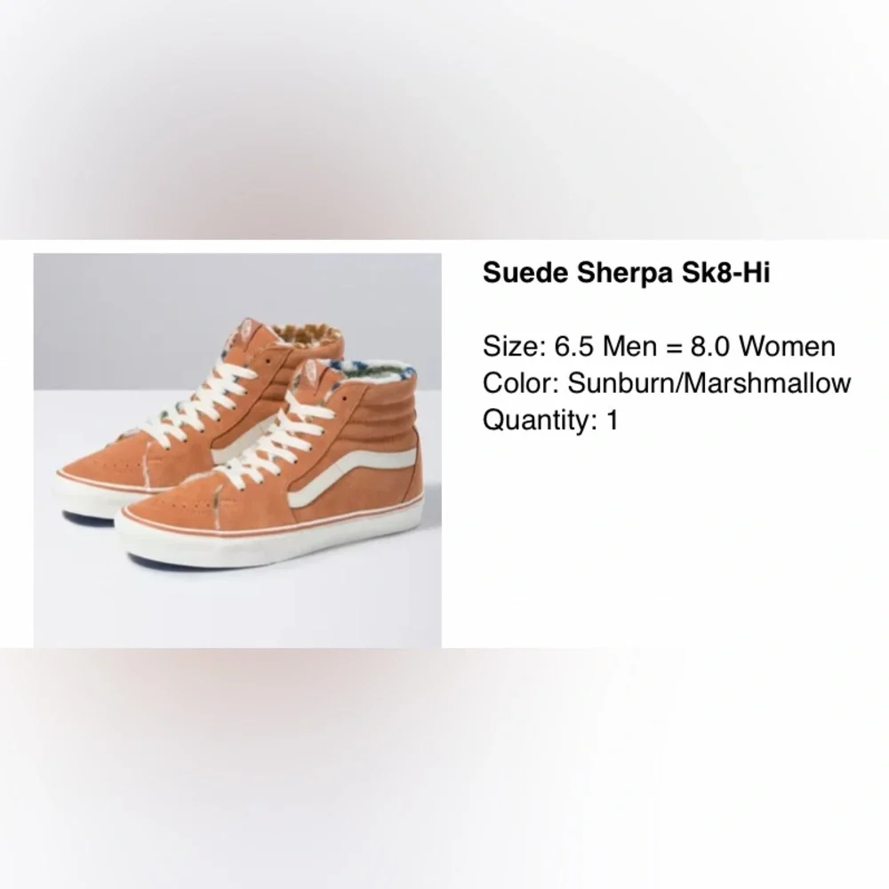 Vans suede sherpa Sk8-Hi sunburn/marshmallow - Picture 6 of 6